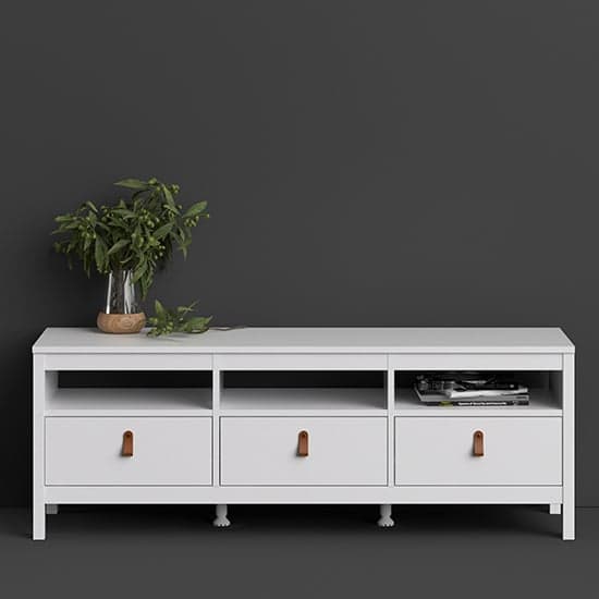 Barcila 3 Drawers Wooden TV Stand In White_1