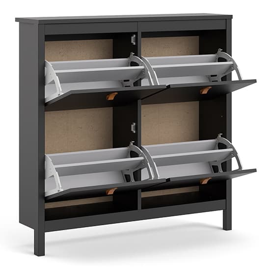 Barcila 4 Compartments Shoe Storage Cabinet In Matt Black_4