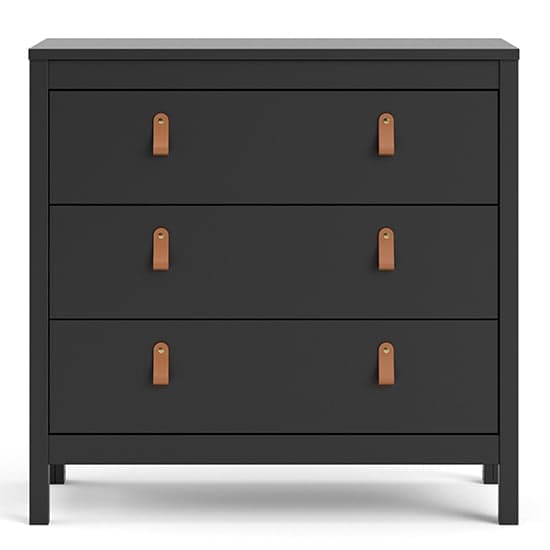 Barcila Chest Of Drawers In Matt Black With 3 Drawers_3