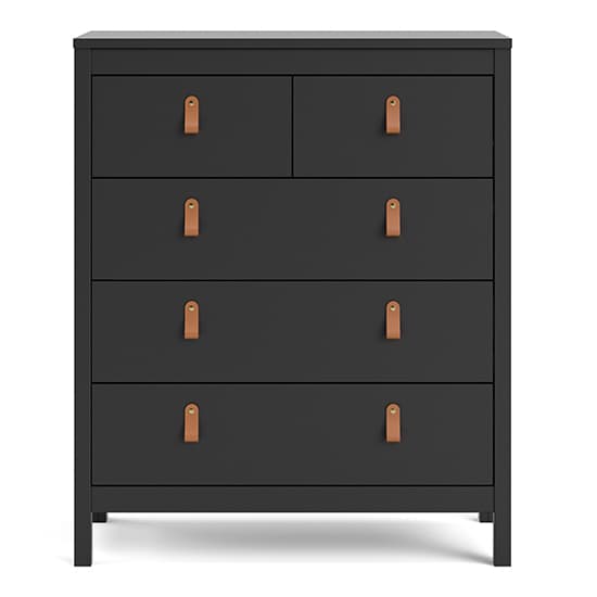 Barcila Chest Of Drawers In Matt Black With 5 Drawers_3