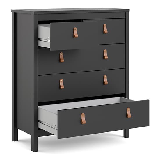 Barcila Chest Of Drawers In Matt Black With 5 Drawers_4