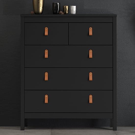 Barcila Chest Of Drawers In Matt Black With 5 Drawers_1