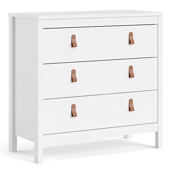 Barcila Chest Of Drawers In White With 3 Drawers_2