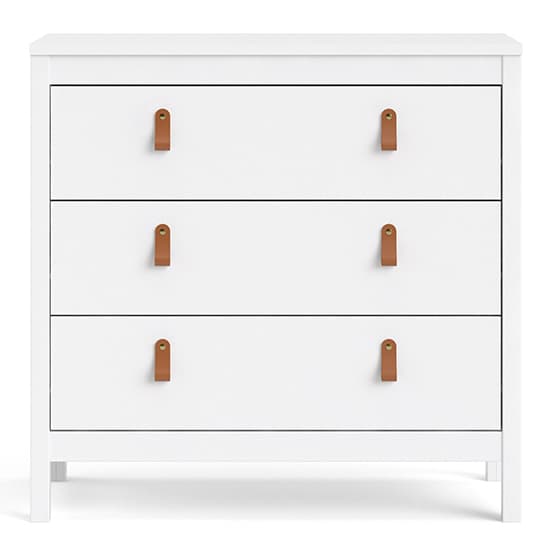 Barcila Chest Of Drawers In White With 3 Drawers_3