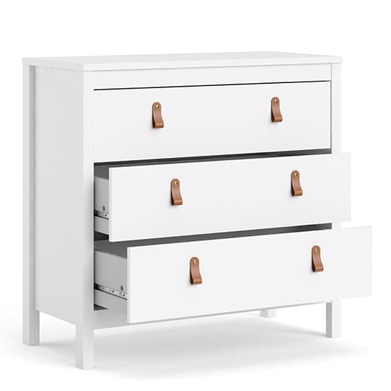 Barcila Chest Of Drawers In White With 3 Drawers_4