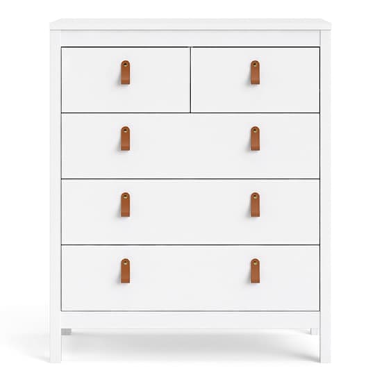 Barcila Chest Of Drawers In White With 5 Drawers_3