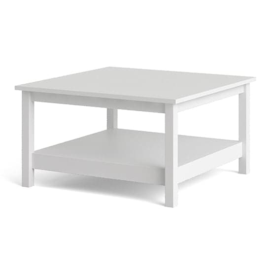 Barcila Square Wooden Coffee Table In White_2