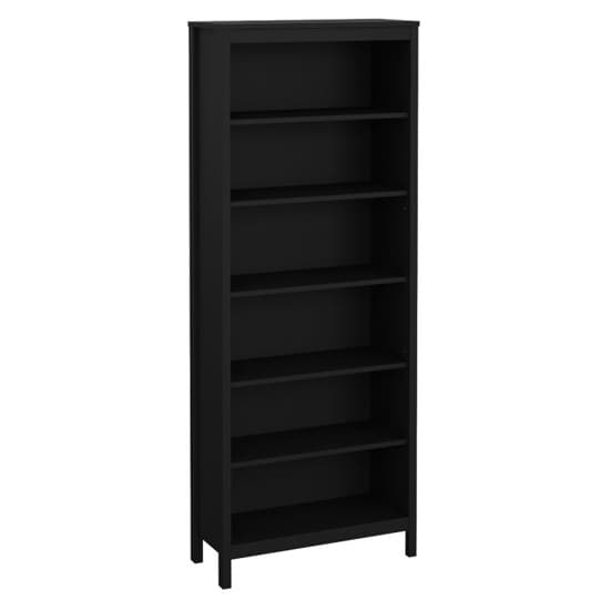 Barcila Wooden Bookcase With 5 Shelves In Black_2