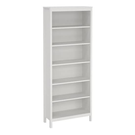Barcila Wooden Bookcase With 5 Shelves In White_2