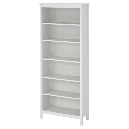 Barcila Wooden Bookcase With 5 Shelves In White_4