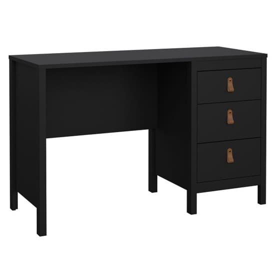 Barcila Wooden Computer Desk With 3 Drawers In Black_2