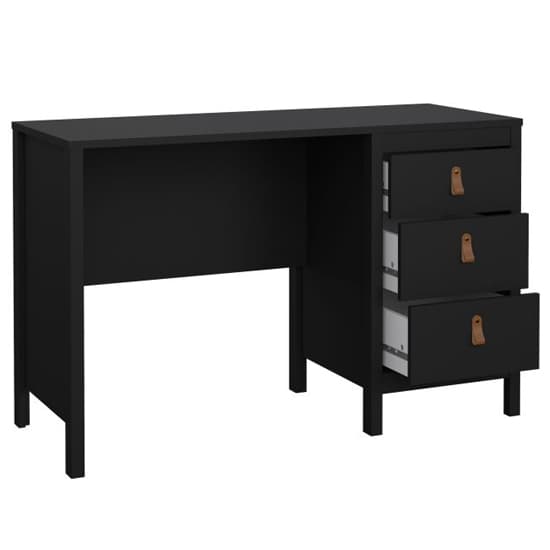 Barcila Wooden Computer Desk With 3 Drawers In Black_5