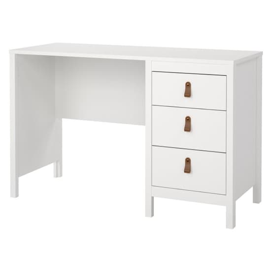 Barcila Wooden Computer Desk With 3 Drawers In White_3
