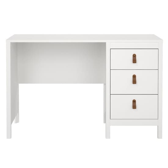 Barcila Wooden Computer Desk With 3 Drawers In White_4