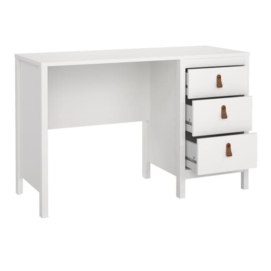 Barcila Wooden Computer Desk With 3 Drawers In White_5