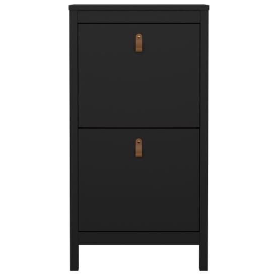 Barcila Wooden Shoe Storage Cabinet With 2 Flap Doors In Black_3