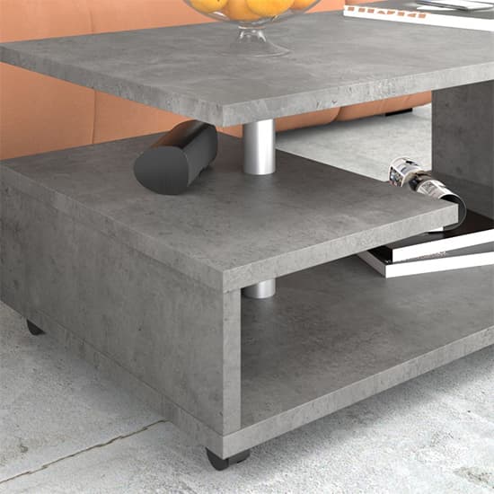 Barletta Wooden G-Shape Coffee Table In Concrete Dark Grey_4