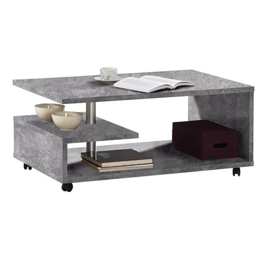 Barletta Wooden G-Shape Coffee Table In Concrete Grey_2