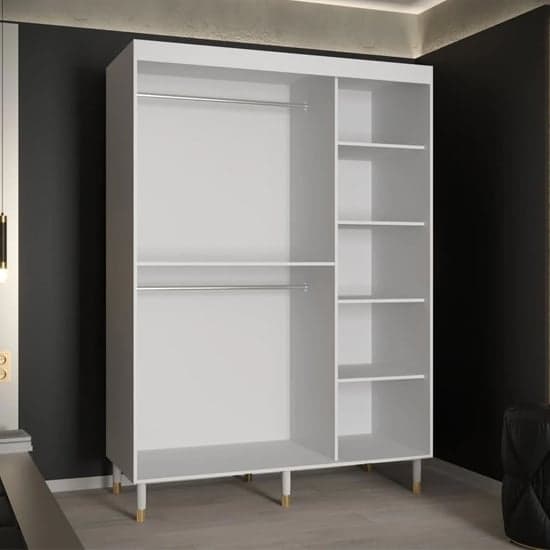 Barrie I Mirrored Wardrobe With 2 Sliding Doors 150cm In White_2