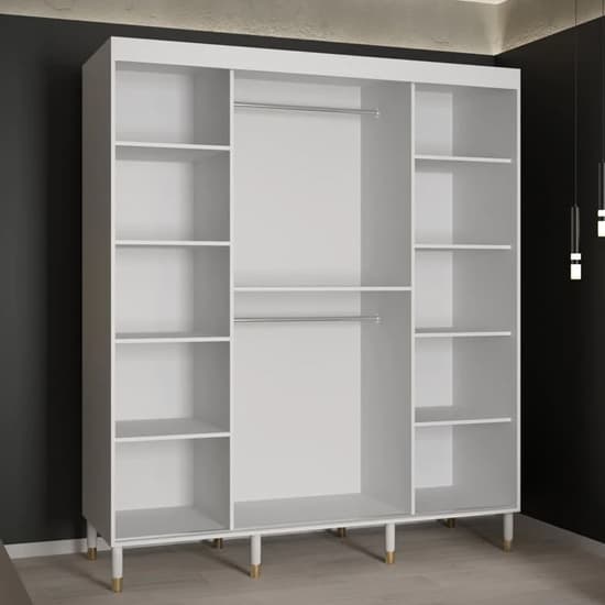 Barrie I Mirrored Wardrobe With 2 Sliding Doors 180cm In White_2