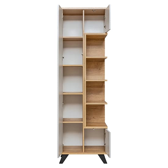 Barrie Wooden Storage Cabinet Tall With 3 Doors In Matt Grey_2