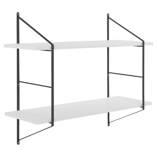 Barrie Wooden Wall Shelf Wall Hung With 2 Shelves In White_1