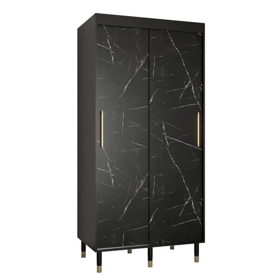 Barrie Wooden Wardrobe With 2 Sliding Doors 100cm In Black_4