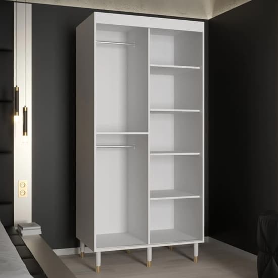 Barrie Wooden Wardrobe With 2 Sliding Doors 100cm In White_2
