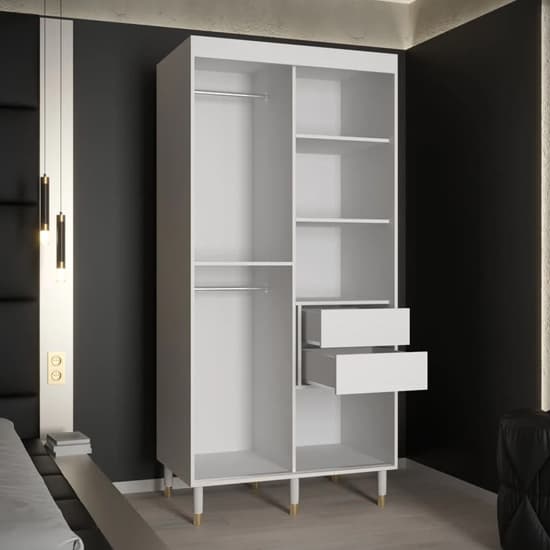 Barrie Wooden Wardrobe With 2 Sliding Doors 100cm In White_3