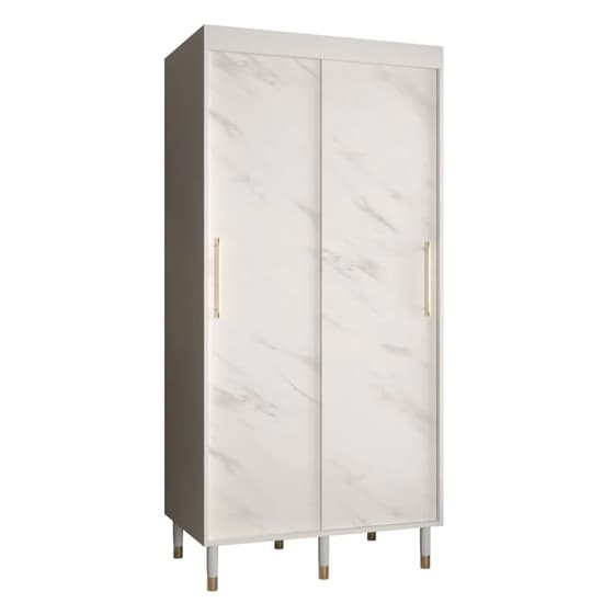 Barrie Wooden Wardrobe With 2 Sliding Doors 100cm In White_4