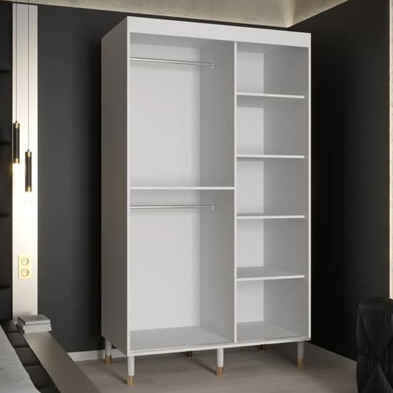 Barrie Wooden Wardrobe With 2 Sliding Doors 120cm In White_2