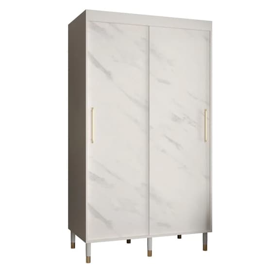 Barrie Wooden Wardrobe With 2 Sliding Doors 120cm In White_4