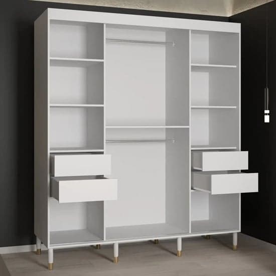 Barrie Wooden Wardrobe With 2 Sliding Doors 180cm In White_3