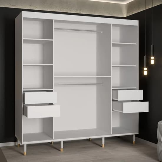 Barrie Wooden Wardrobe With 2 Sliding Doors 200cm In White_3