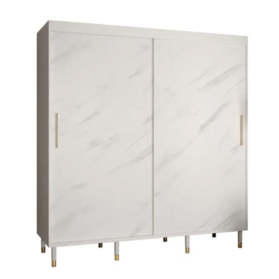 Barrie Wooden Wardrobe With 2 Sliding Doors 200cm In White_4