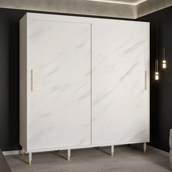 Barrie Wooden Wardrobe With 2 Sliding Doors 200cm In White_1