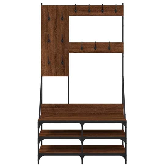 Barrie Wooden Clothes Rack With Shoe Storage In Brown Oak_4
