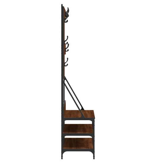 Barrie Wooden Clothes Rack With Shoe Storage In Brown Oak_5
