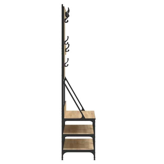 Barrie Wooden Clothes Rack With Shoe Storage In Sonoma Oak_5