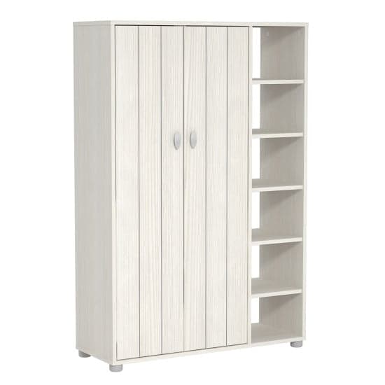 Barrie Wooden Shoe Storage Cabinet Tall With 2 Doors In White_5