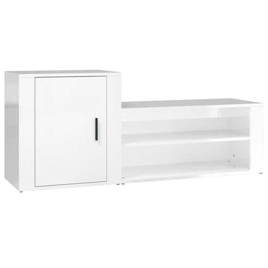 Barrington High Gloss Hallway Shoe Storage Cabinet In White_3