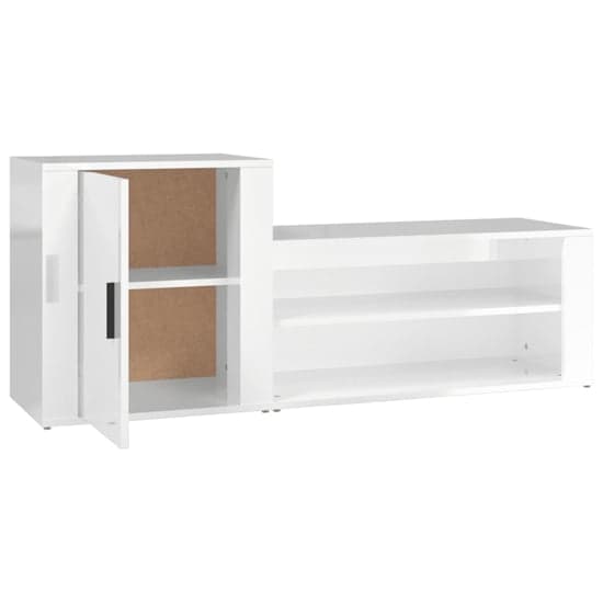 Barrington High Gloss Hallway Shoe Storage Cabinet In White_5
