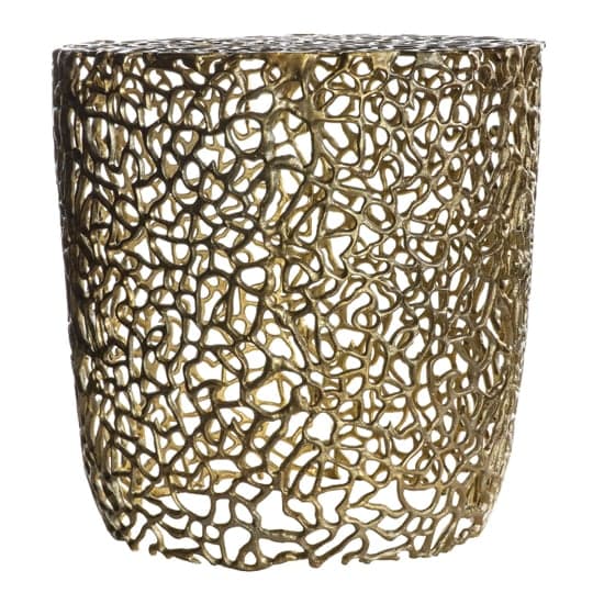 Barrington Round Aluminum Side Table In Gold_2