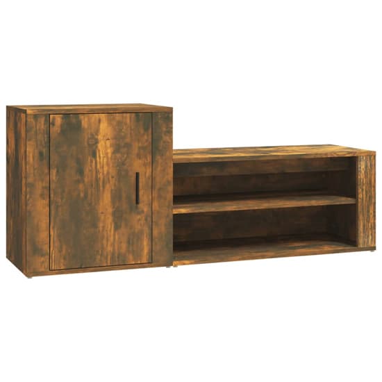 Barrington Wooden Hallway Shoe Storage Cabinet In Smoked Oak_3