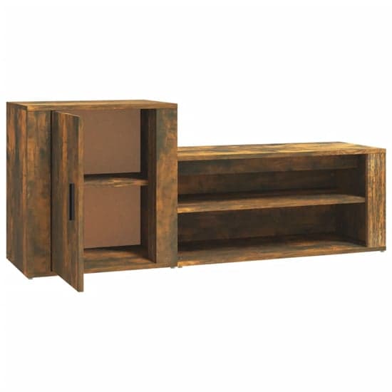 Barrington Wooden Hallway Shoe Storage Cabinet In Smoked Oak_5