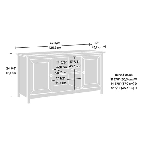 Barrister Wooden TV Stand With 2 Doors In Salt Oak_4