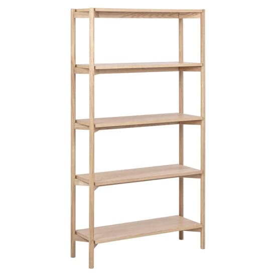 Barstow Wooden Bookcase With 4 Shelves In White Oak_1