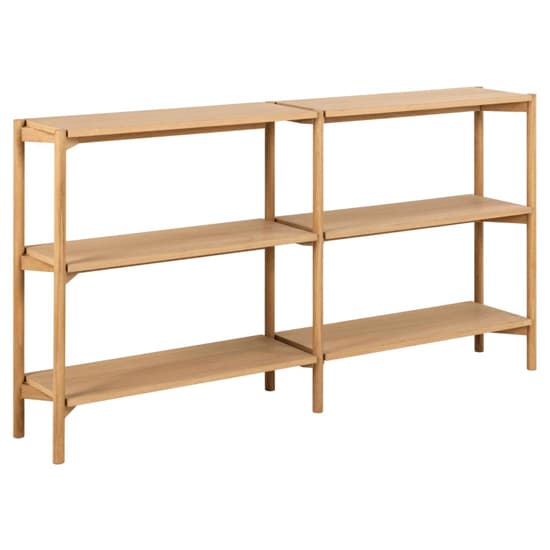 Barstow Wooden Bookcase Wide With 4 Shelves In Oak_2