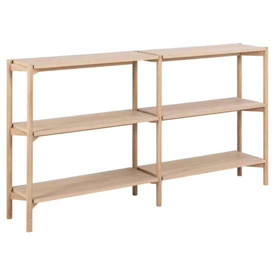 Barstow Wooden Bookcase Wide With 4 Shelves In White Oak_2