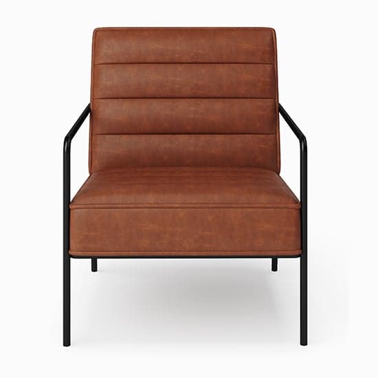 Barth Faux Leather Accent Chair In Rust With Black Legs_3